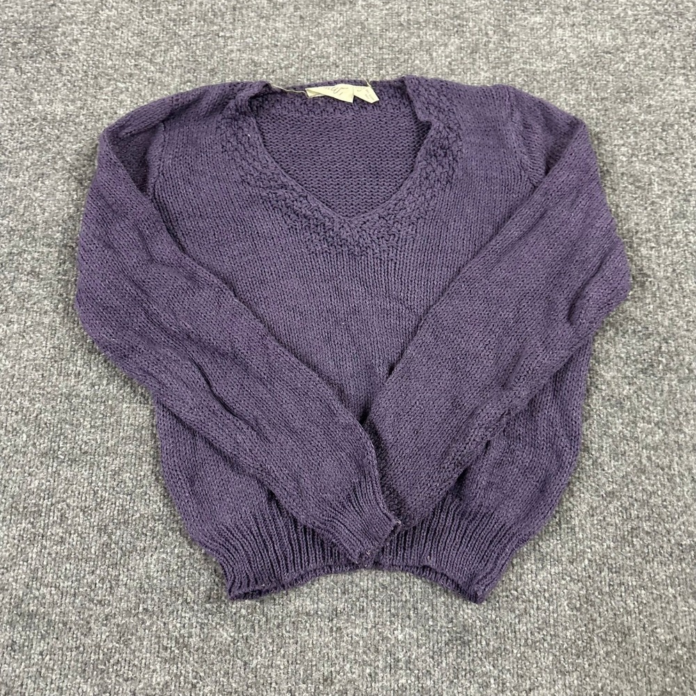 The Limited Sweater Womens Size L Purple Viscose Blend V-Neck Knit Pullover